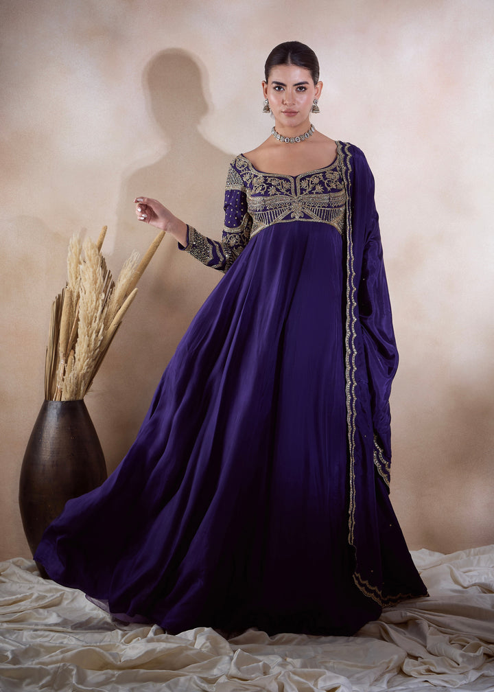 MATHURA H ANARKALI SET - GOLD