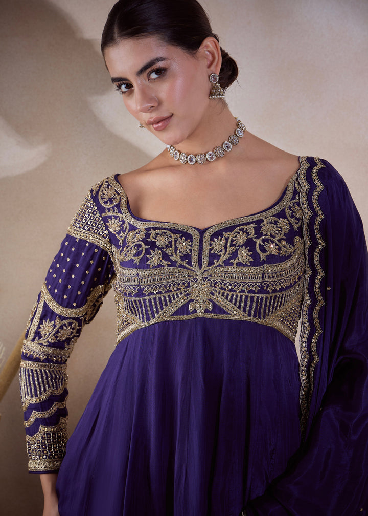MATHURA H ANARKALI SET - GOLD